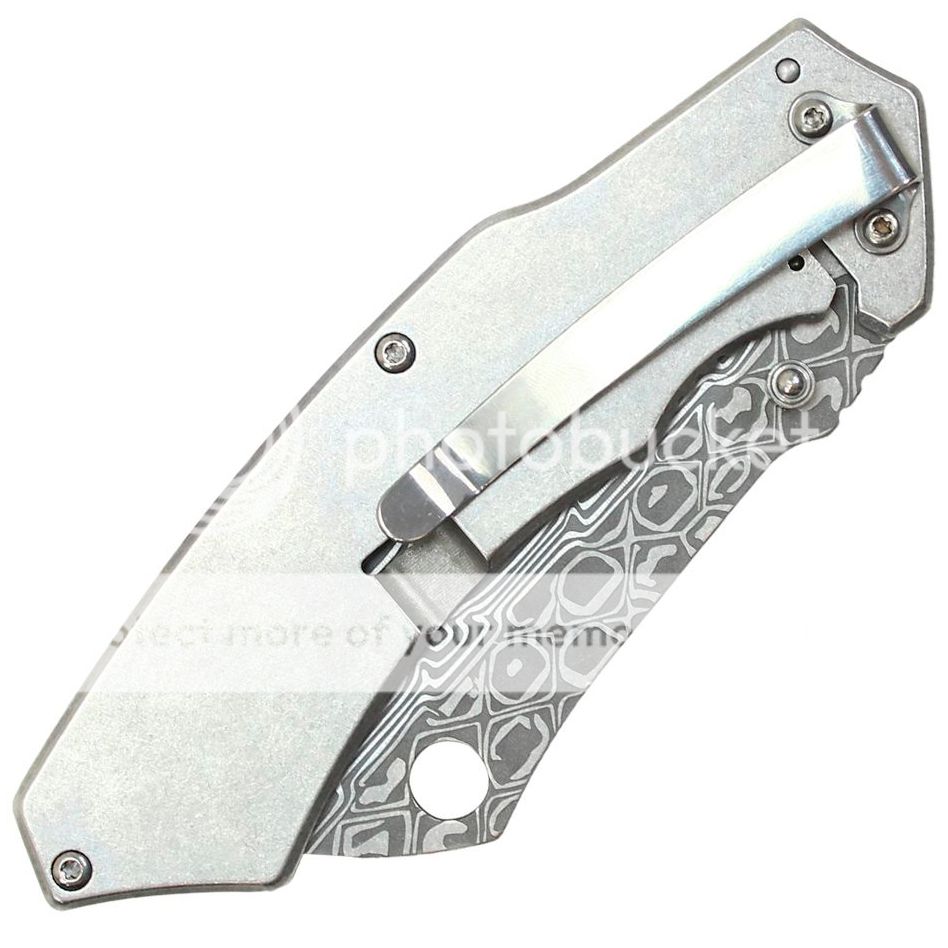 8" DAMASCUS STYLE CLEAVER BLADE ASSISTED OPEN FOLDING WOOD SPRING